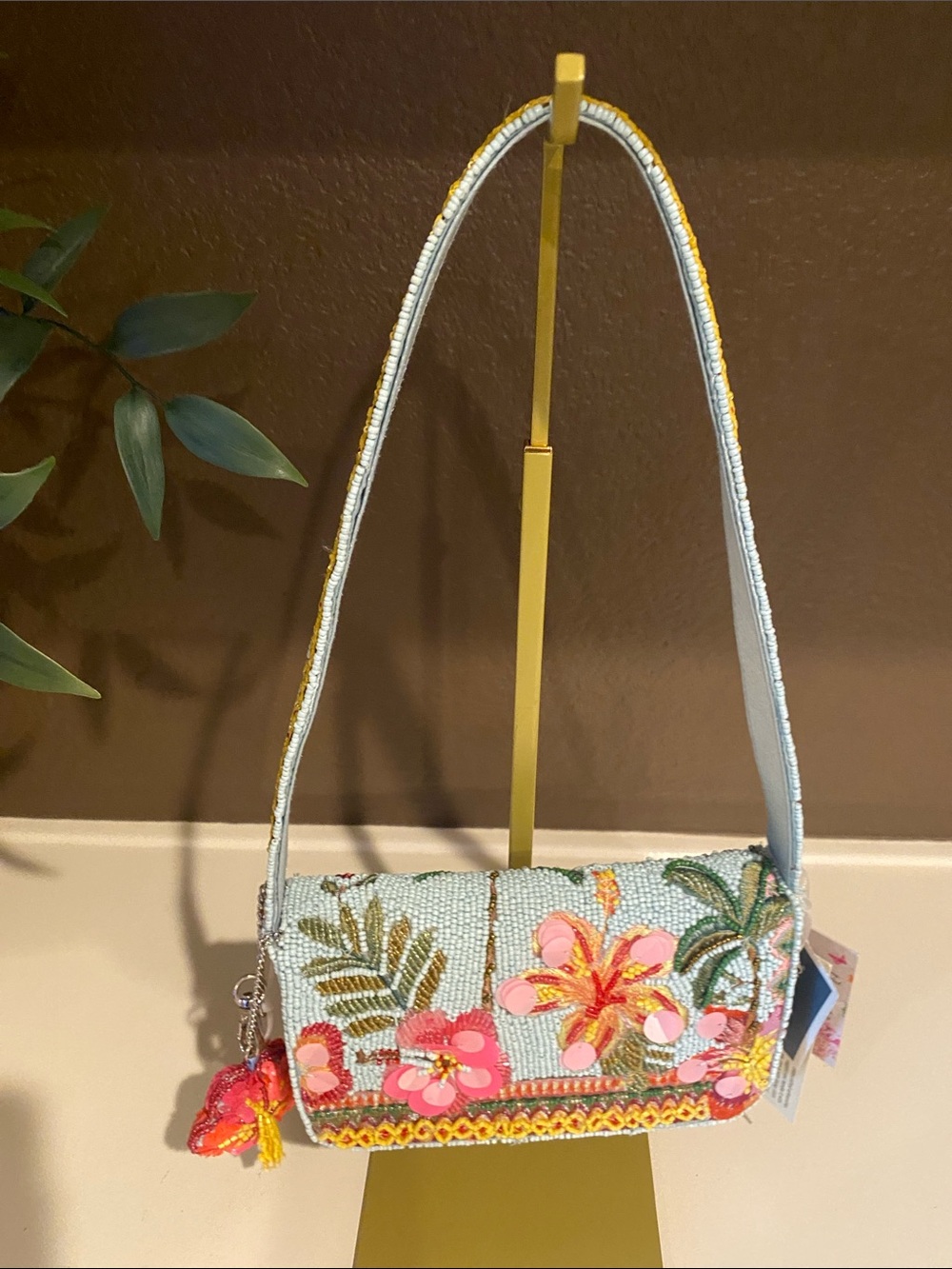 Viral Beaded Hawaiian Shoulder Bag